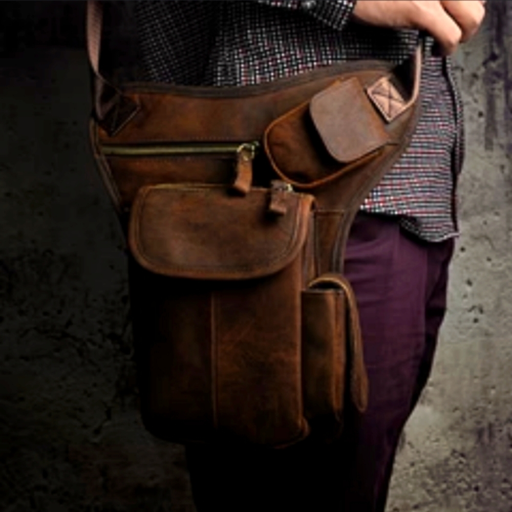 Durable Cowhide Leather Multi-Purpose Side Pouch.… - image 4